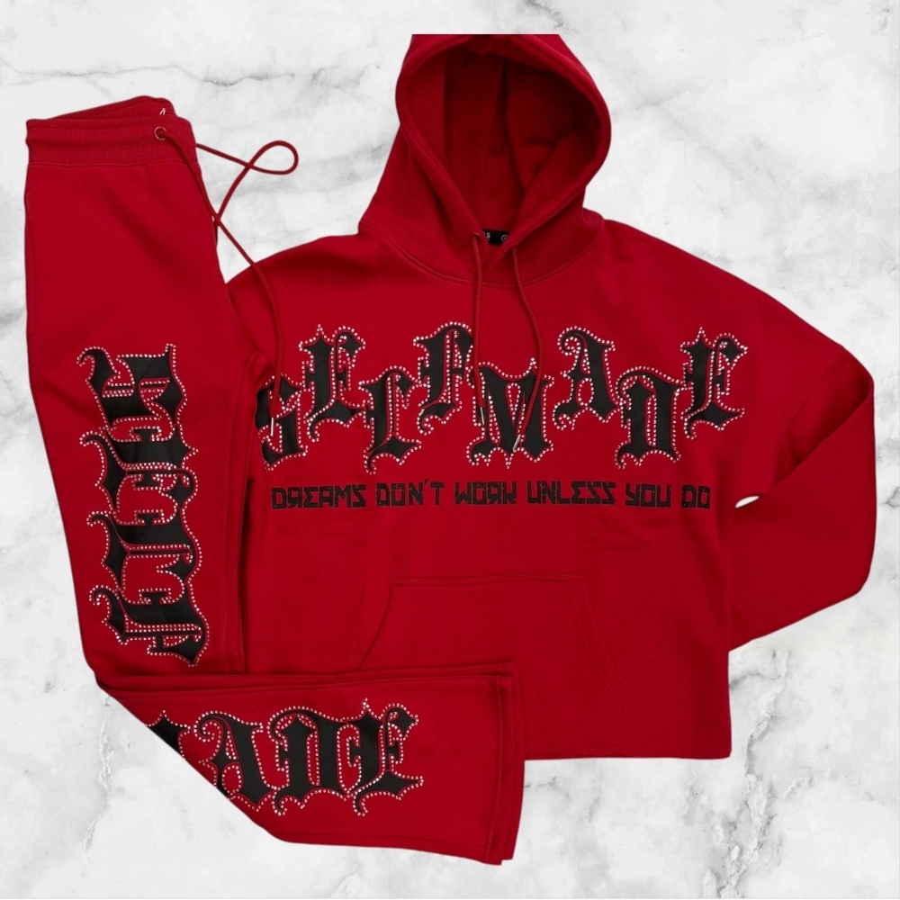 2 piece Hoodie Set Red